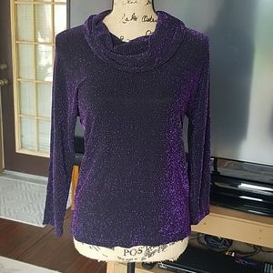 Notations sparkling purple dress shirt